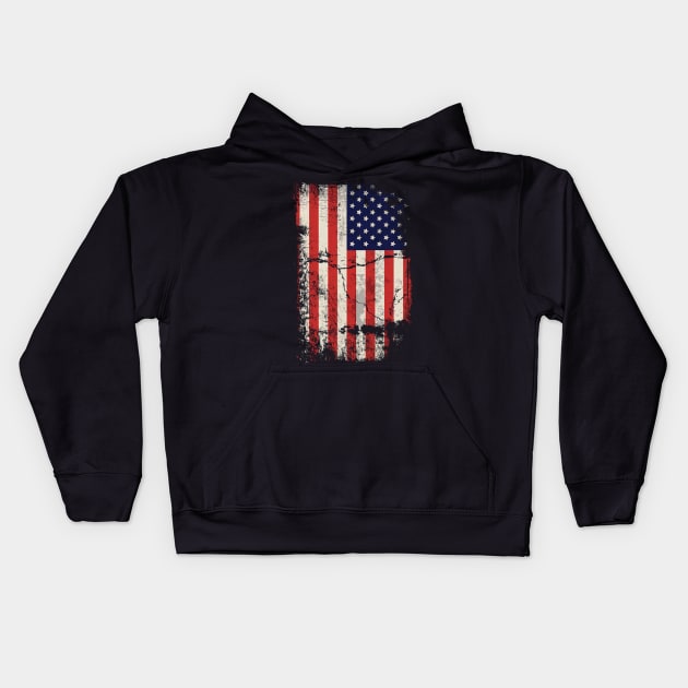 USA Flag Kids Hoodie by DKshirts